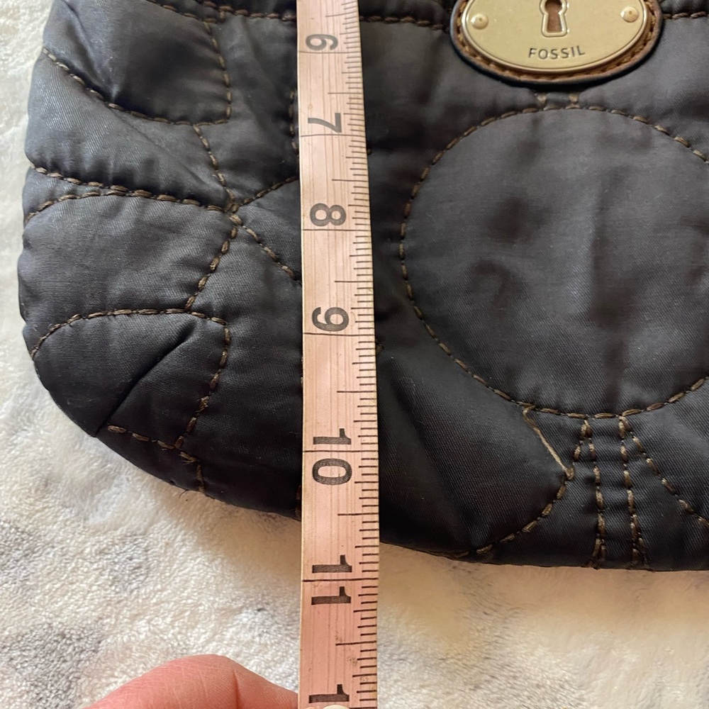 Fossil Black Quilted Crossbody Bag with Brown Accents - Picture 6 of 7
